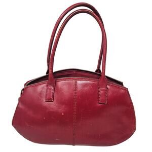 Vintage Y2K Preston York Dark Cherry Red Leather Bag Minimalist Mini Purse